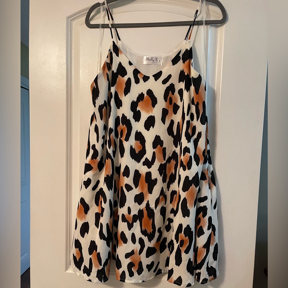 Cheetah Print Boutique Style Dress | L